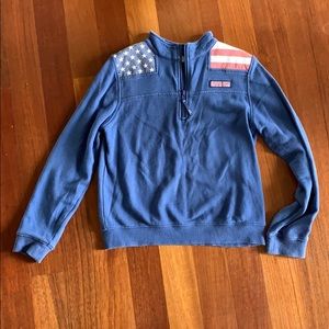Boys Vineyard Vines Navy Flag 3/4 Zip